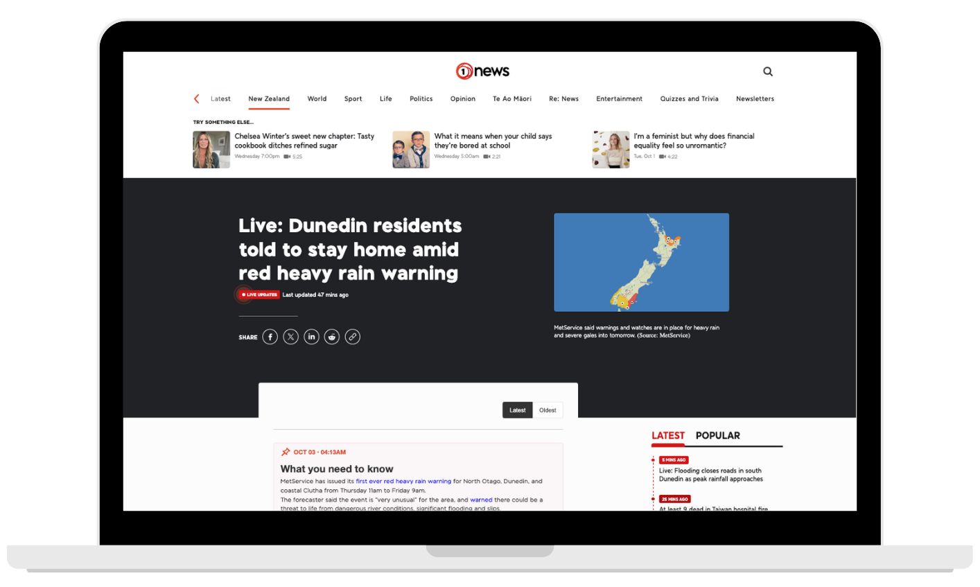 Breaking News with live blogs