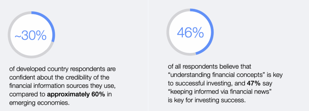 Extract of the World Economic Forum's report on retail investors accessing their preferred information sources.