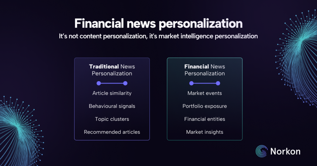 How financial news personalization differs from traditional news personalization